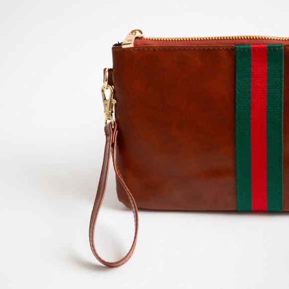 ‼️🪩 DESIGNER INSPIRED GROSGRAIN/VEGAN LEATHER CLUTCH/WRISTLET 🪩‼️ - Picture 6 of 6